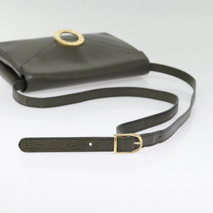 Celine Vintage Circle Logo Crossbody Bag Leather, KHAKI, LEATHER, Crossbody bag