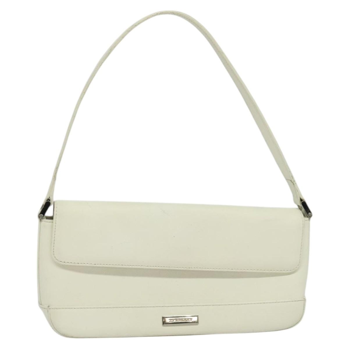 Burberry Flap Shoulder Bag Leather, WHITE, LEATHER, Shoulder bag