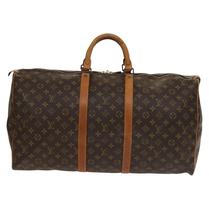 Louis Vuitton Keepall Bag Monogram Canvas, BROWN, CANVAS, Travel bag