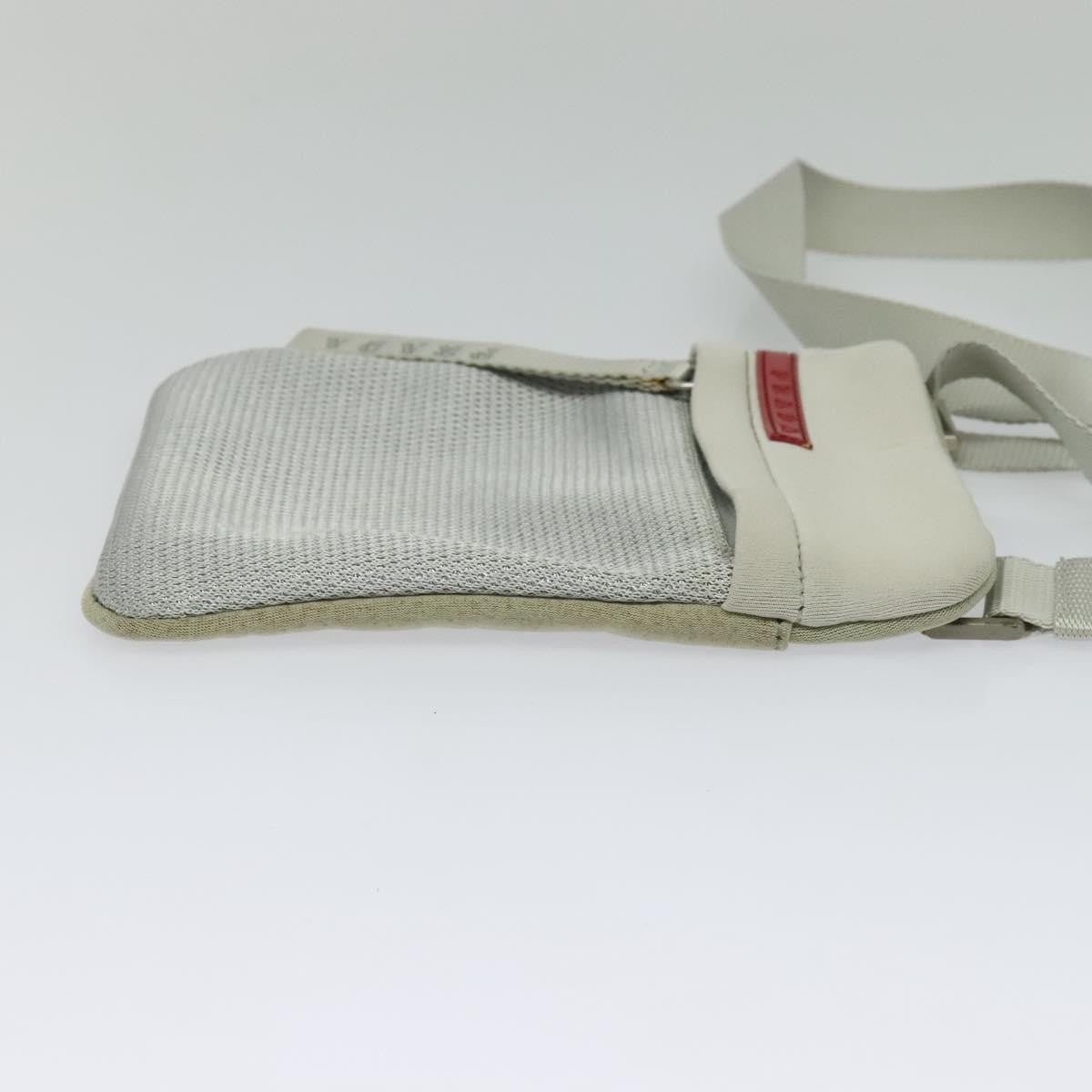 Prada Sport Zip Shoulder Bag Cotton, SILVER, COTTON, Shoulder bag