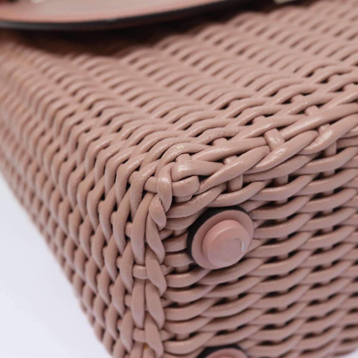 Salvatore Ferragamo Boxyz Top Handle Bag Woven Leather, PINK, LEATHER, Shoulder bag