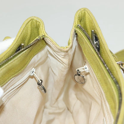 Chanel Vintage Front Pocket Shoulder Bag Quilted Caviar, GREEN, LEATHER, Shoulder bag