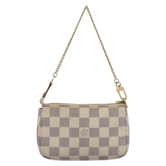Louis Vuitton Pochette Accessoires Damier, WHITE, CANVAS, Clutche & pouche
