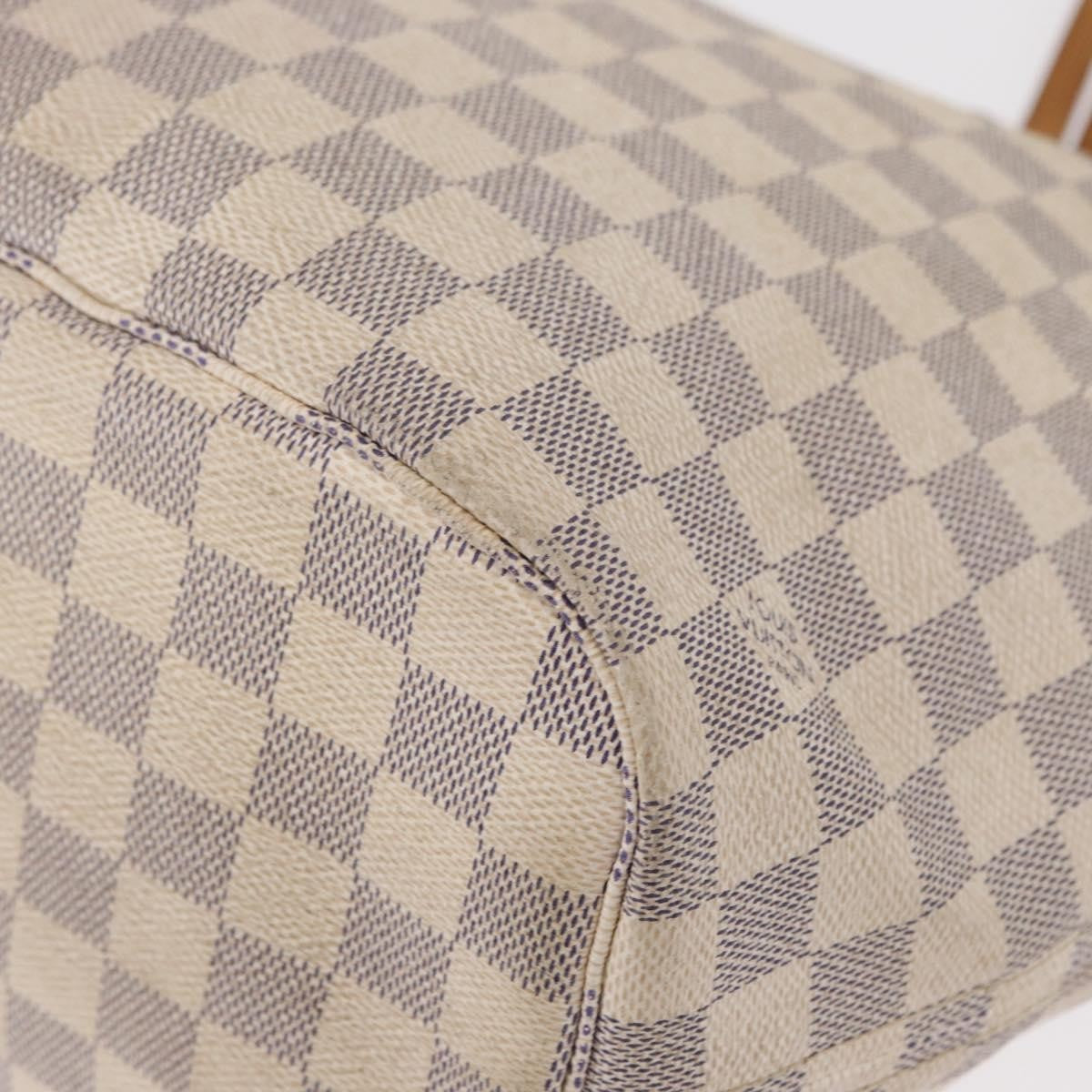 Louis Vuitton Neverfull Tote Damier, WHITE, CANVAS, Tote bag