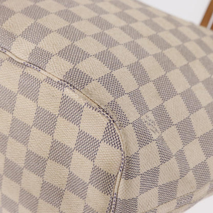 Louis Vuitton Neverfull Tote Damier, WHITE, CANVAS, Tote bag