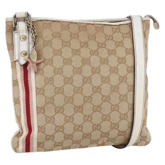 Gucci Jolicoeur Messenger Bag GG Canvas, BEIGE, CANVAS, Shoulder bag
