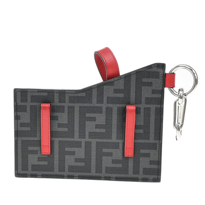 Fendi Charm Key Holder Zucca canvas, BLACK, CANVAS, Charms and Keychains