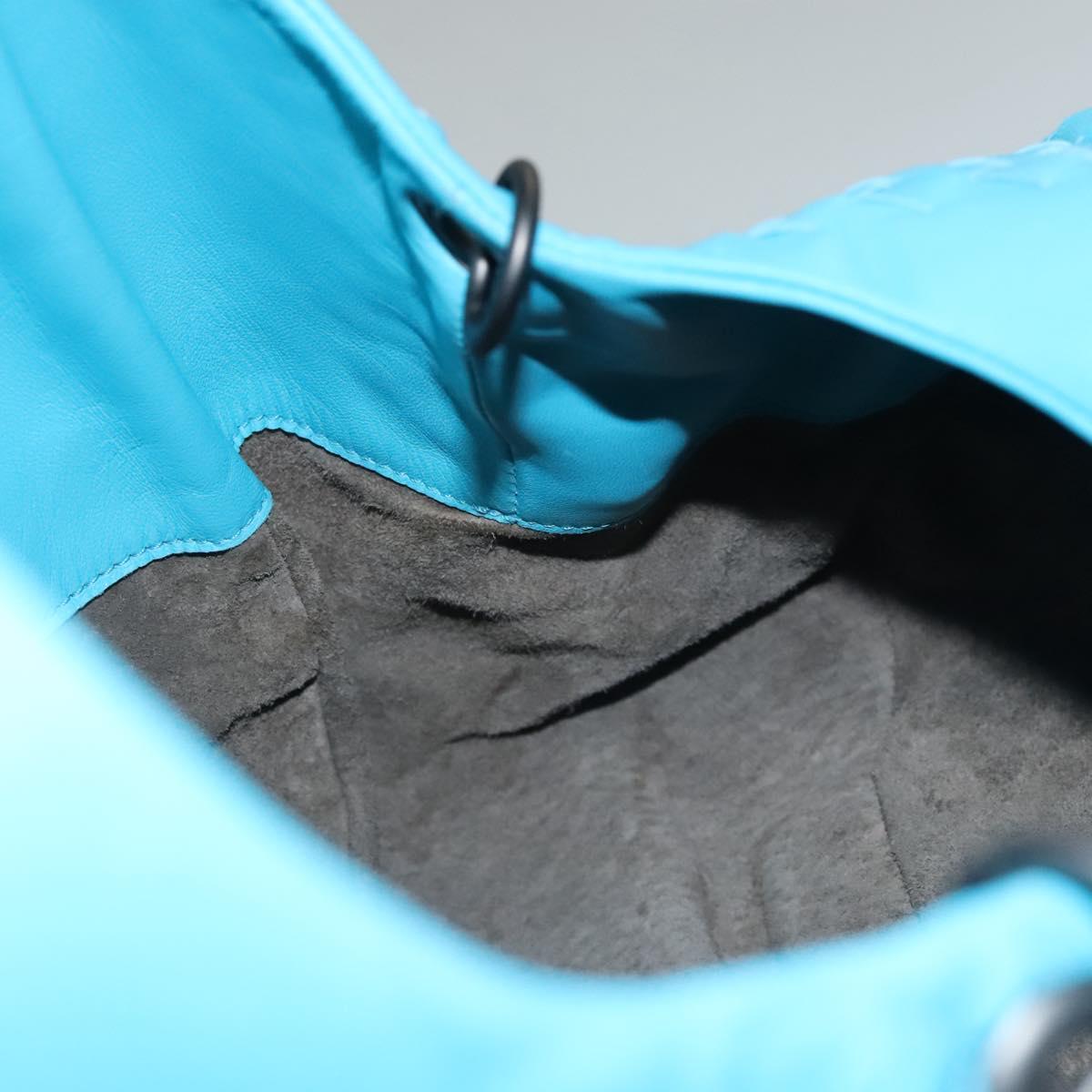 Bottega Veneta Campana Hobo Intrecciato Nappa, BLUE, LEATHER, Handbag