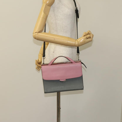 Fendi Demi Jour Satchel Leather, GRAY, LEATHER, Handbag