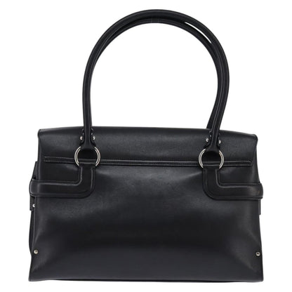Salvatore Ferragamo Virna Satchel Leather, BLACK, LEATHER, Handbag