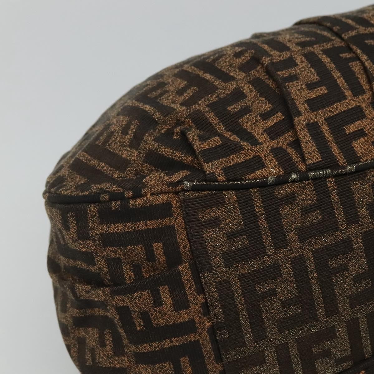 Fendi Mia Tote Metallic Zucca Canvas, BROWN, CANVAS, Tote bag