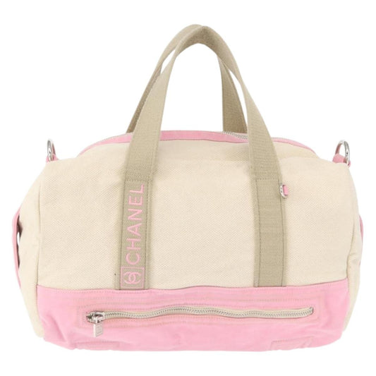 Chanel Sport Line Boston Ba Canvas, PINK, CANVAS, Travel bag