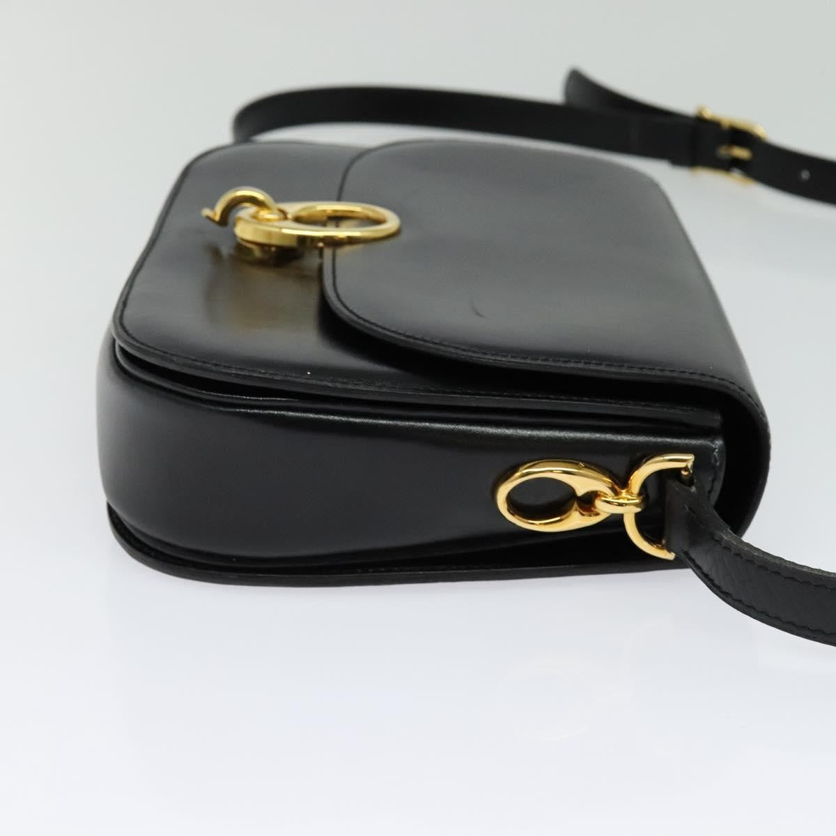 Celine Shoulder Bag Leather, BLACK, LEATHER, Shoulder bag