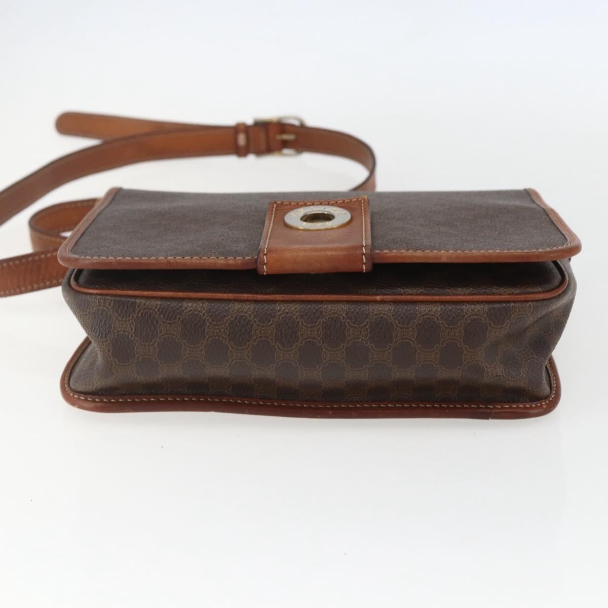 Celine Macadam Shoulder Bag PVC Leather, BROWN, PVC, Shoulder bag