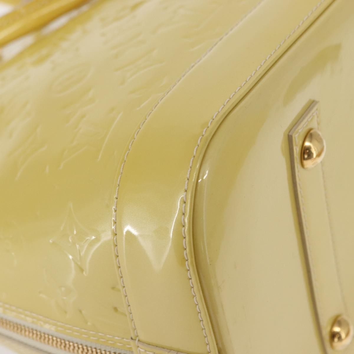 Louis Vuitton Alma Handbag Monogram Vernis, YELLOW, PATENT_LEATHER, Handbag