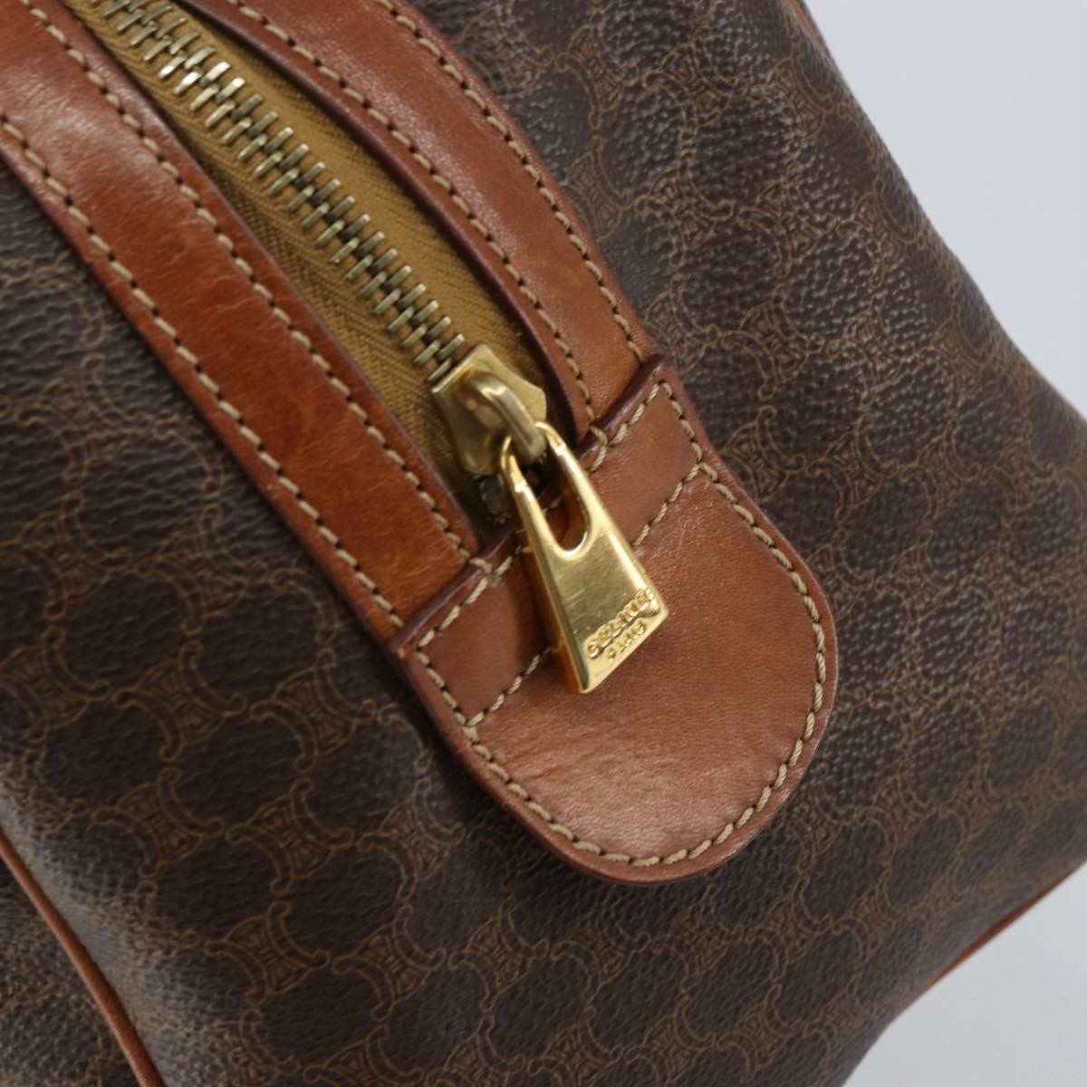 Celine Vintage Macadam Boston bag Canvas, BROWN, CANVAS, Handbag