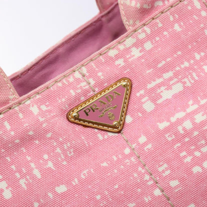 Prada Canapa Open Tote Canvas, PINK, CANVAS, Tote bag
