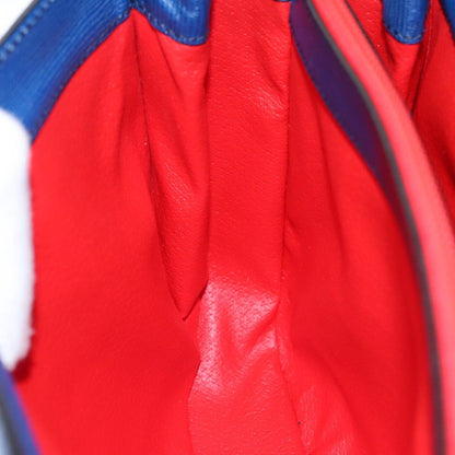 Celine Vintage turn lock shoulder bag Leather, BLUE, LEATHER, Handbag