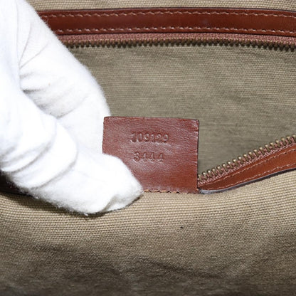 Gucci Vintage Bamboo Hobo Canvas, BEIGE, CANVAS, Handbag