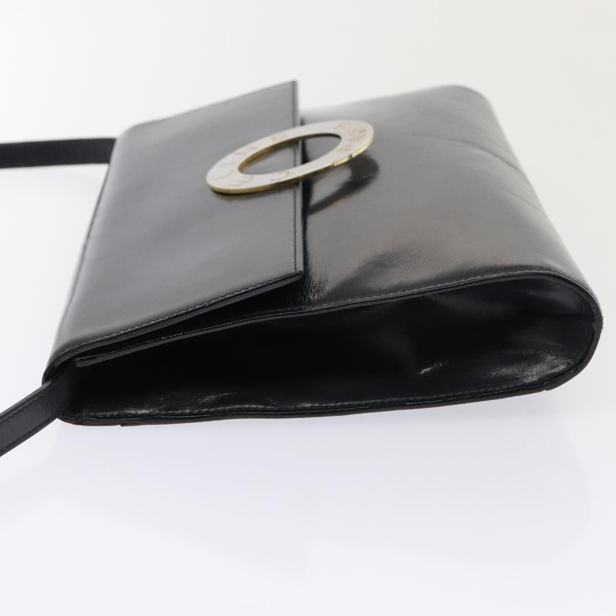 Celine Vintage Circle Logo Crossbody Bag Leather, NAVY, LEATHER, Crossbody bag