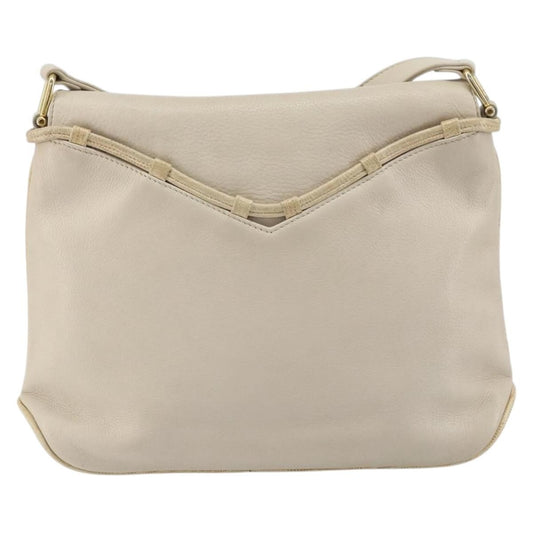 Celine Vintage Shoulder Bag Leather, BEIGE, LEATHER, Shoulder bag