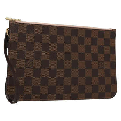 Louis Vuitton Neverfull Pochette Damier, BROWN, CANVAS, Tote bag
