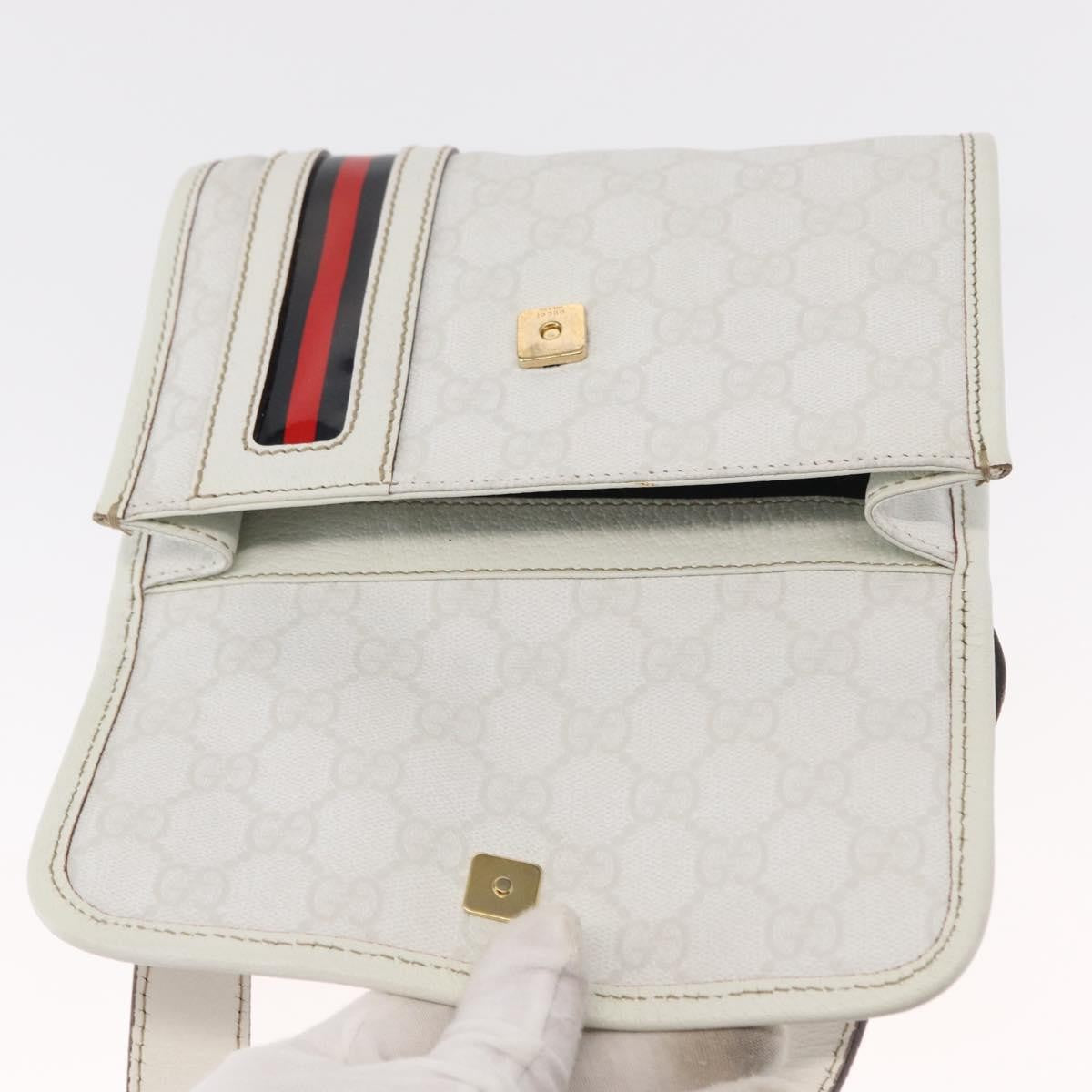 Gucci Sherry Line Waist Bag GG Canvas, WHITE, CANVAS, Shoulder bag