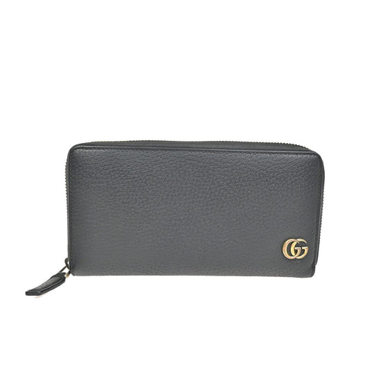 Gucci GG Marmont Zip Around Wallet Leather, BLACK, LEATHER, Wallets