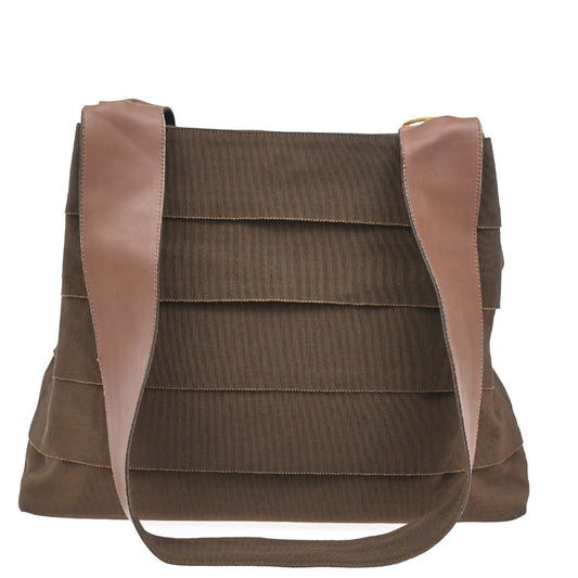 Salvatore Ferragamo Vara shoulder Bag Canvas, BROWN, CANVAS, Shoulder bag