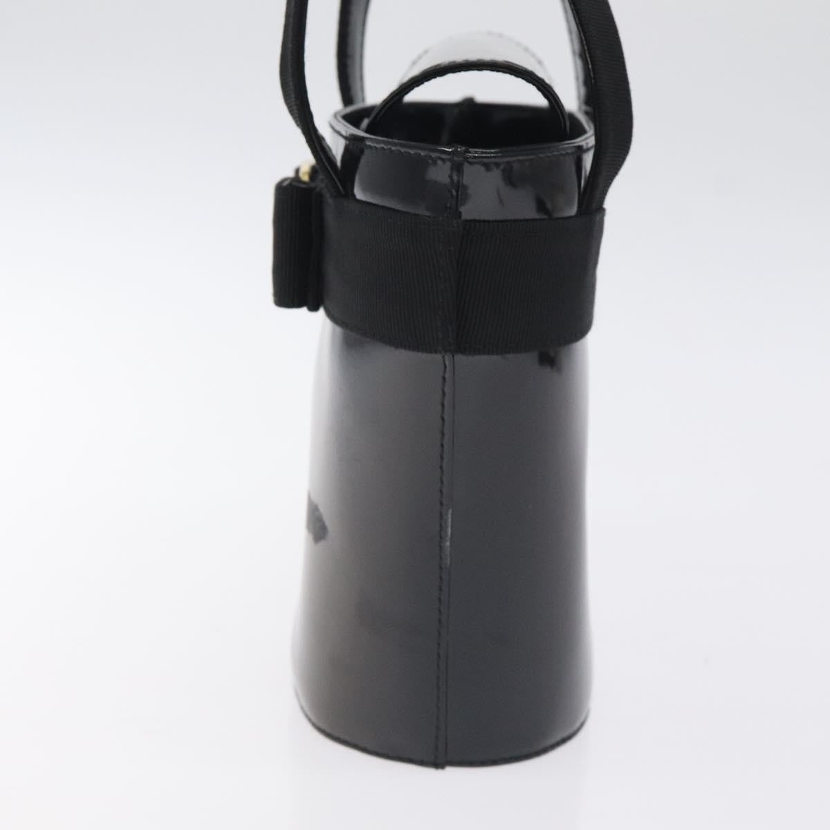 Salvatore Ferragamo Vara Bow Top Handle Bucket Bag Patent Leather, BLACK, PATENT_LEATHER, Handbag