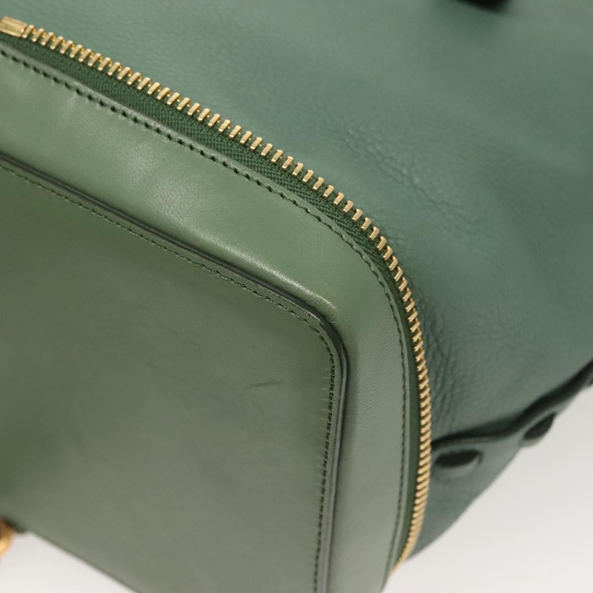 Chloe Ellen Moyen Tote Leather, GREEN, LEATHER, Tote bag