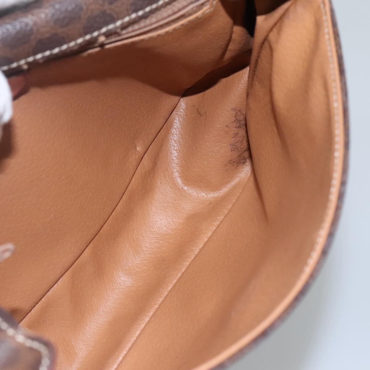 Celine Vintage Macadam Shoulder Bag Canvas and Leather, BROWN, CANVAS, Shoulder bag