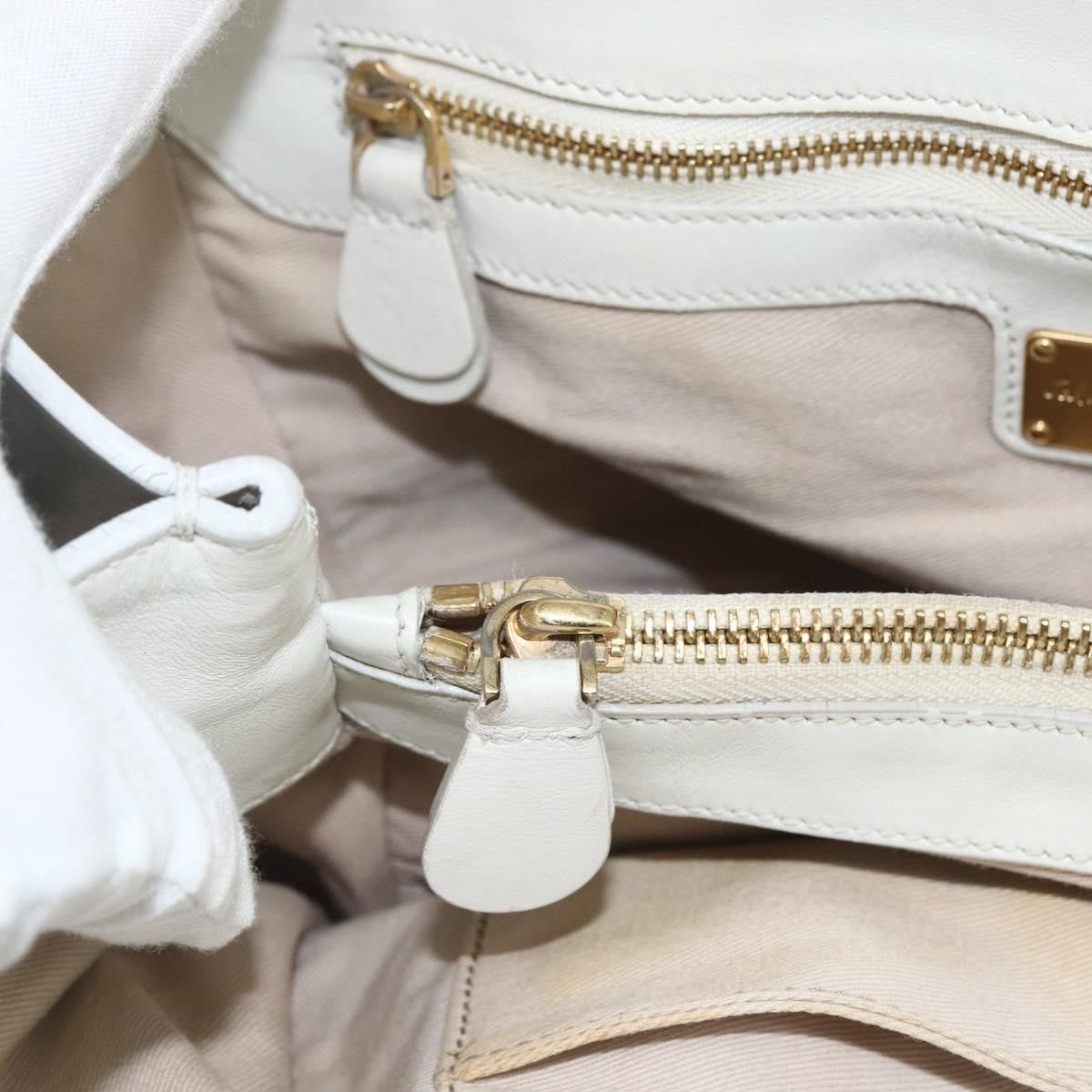 Salvatore Ferragamo Vintage Tote bag Leather, WHITE, LEATHER, Tote bag