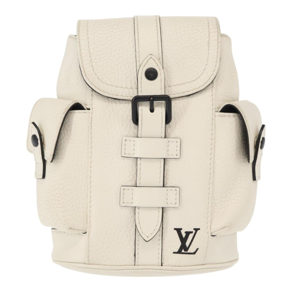 Louis Vuitton Christopher Backpack Taurillon Leather, WHITE, LEATHER, Shoulder bag