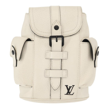 Louis Vuitton Christopher Backpack Taurillon Leather, WHITE, LEATHER, Shoulder bag