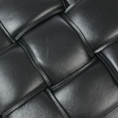 Bottega Veneta Cassette Chain Crossbody Bag Padded Maxi Intrecciato Leather, BLACK, LEATHER, Shoulder bag