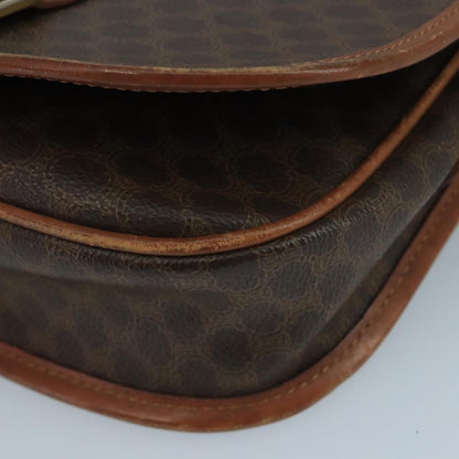 Celine Macadam Shoulder Bag PVC Leather, BROWN, CANVAS, Shoulder bag