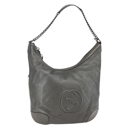 Gucci Soho Chain Hobo Leather, SILVER, LEATHER, Shoulder bag