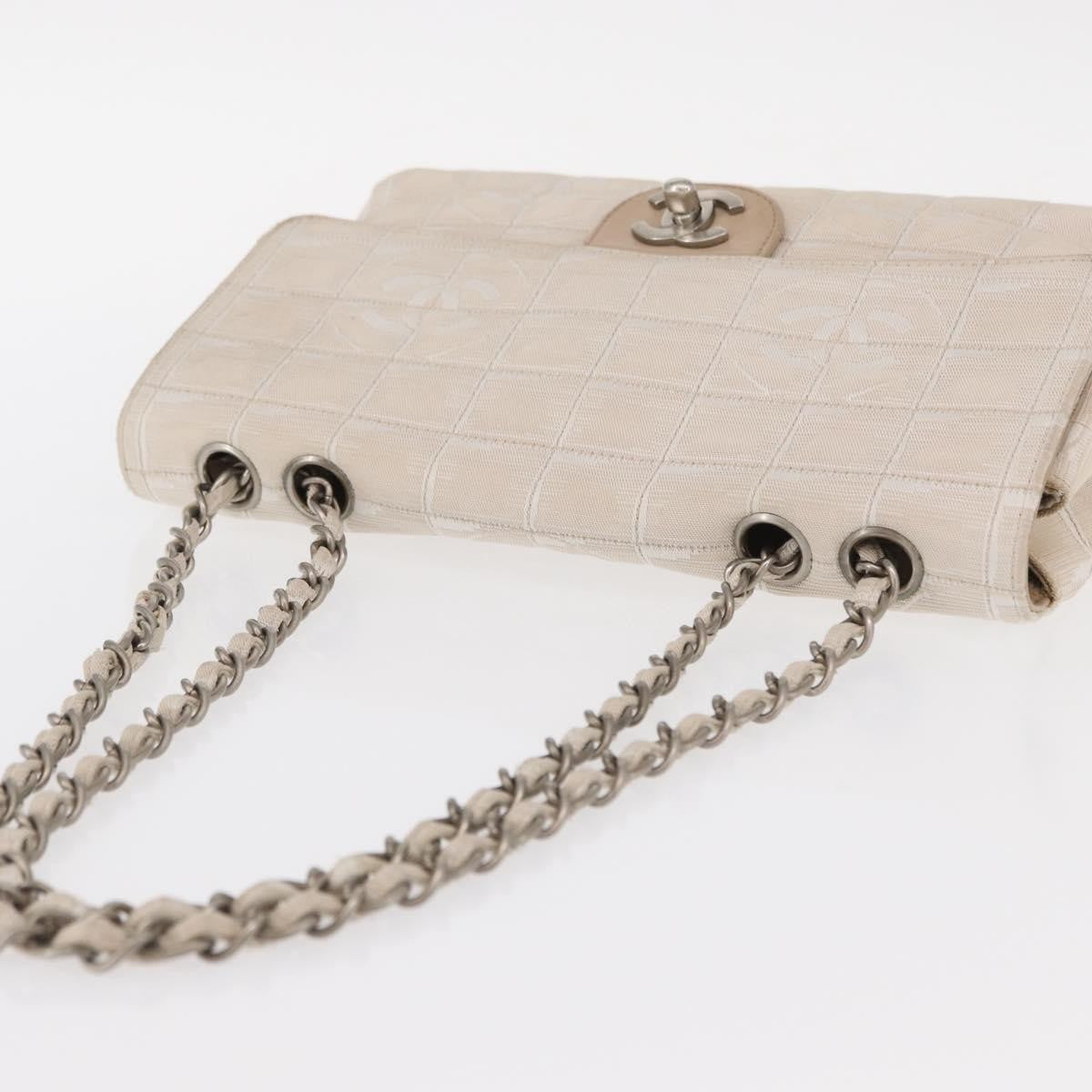 Chanel Travel Line Flap Bag Canvas, BEIGE, CANVAS, Shoulder bag