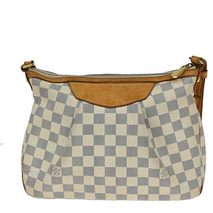 Louis Vuitton Siracusa Handbag Damier, WHITE, CANVAS, Shoulder bag