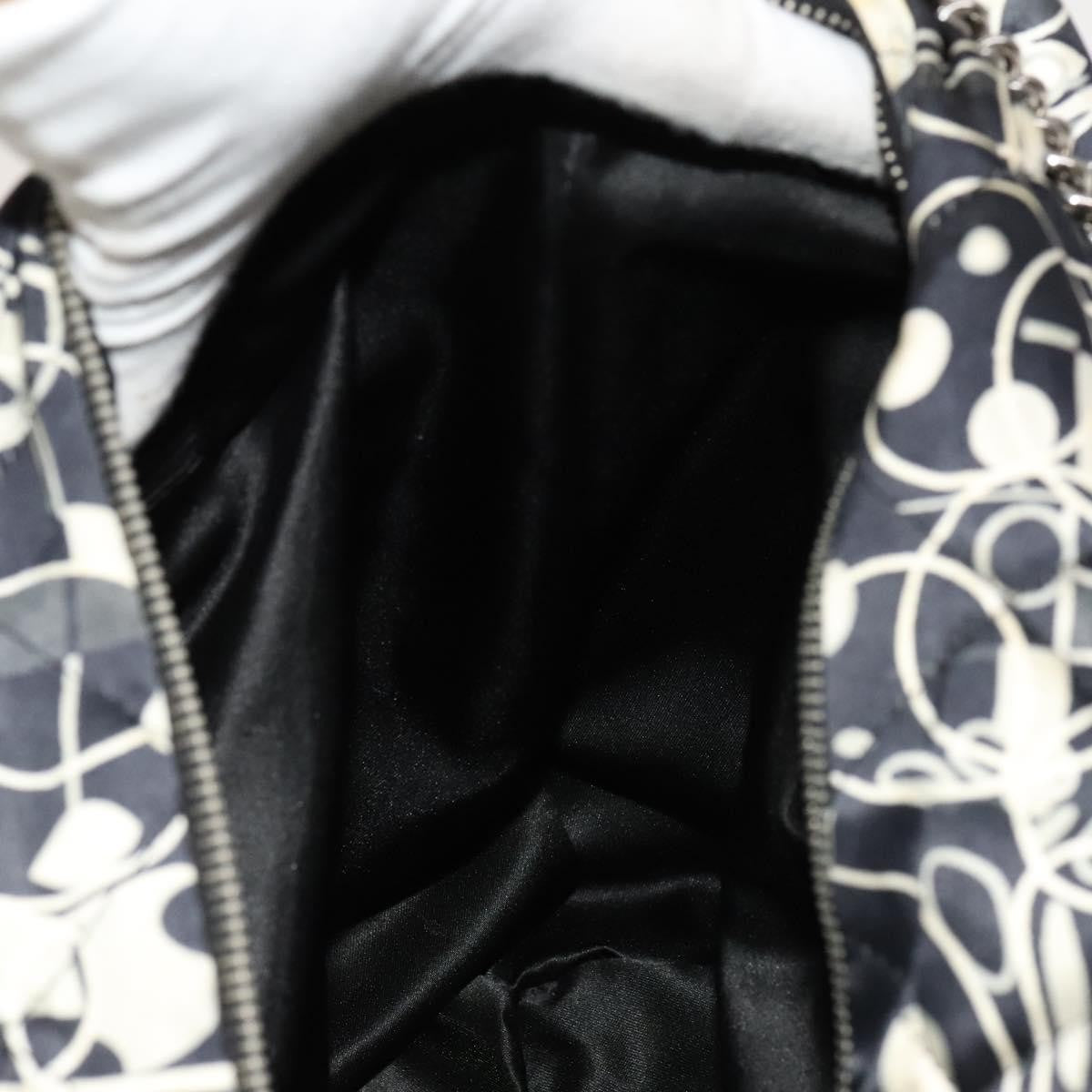 Chanel Kaleidoscope Chain Tote Quilted Printed Satin, BLACK, SILK, Tote bag