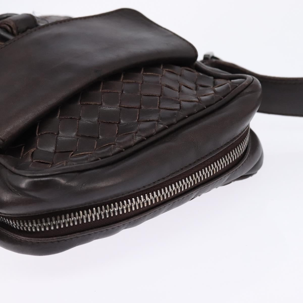 Bottega Veneta Front Pocket Messenger Bag Intrecciato Nappa, BROWN, LEATHER, Crossbody bag