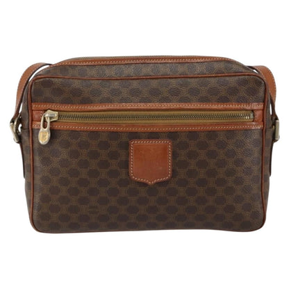 Celine Vintage Macadam Shoulder Bag Canvas and Leather, BROWN, CANVAS, Shoulder bag