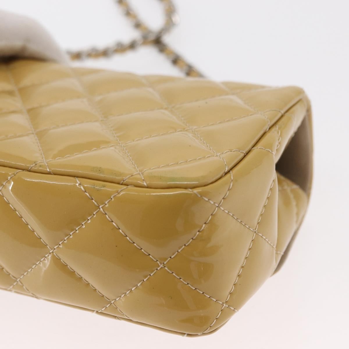 Chanel Vintage Classic Single Flap Bag Quilted Patent, YELLOW, PATENT_LEATHER, Shoulder bag