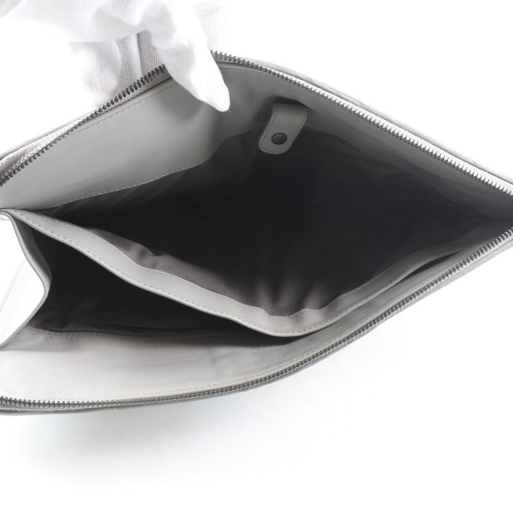 Bottega Veneta Portfolio Pouch Intrecciato Nappa, GRAY, CALFSKIN, Clutche & pouche
