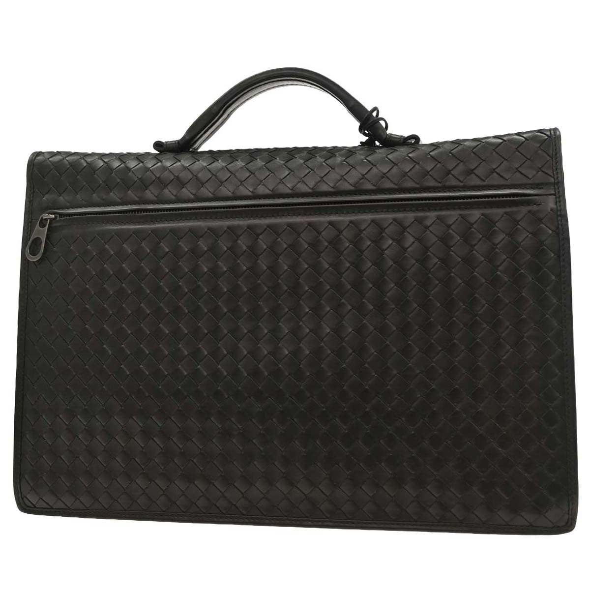 Bottega Veneta Intrecciato Briefcase Leather, BLACK, LEATHER, Briefcase