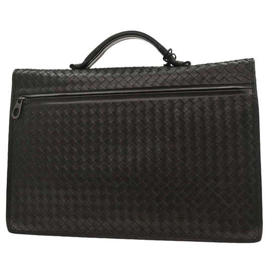 Bottega Veneta Intrecciato Briefcase Leather, BLACK, LEATHER, Briefcase