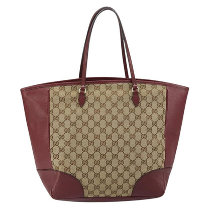 Gucci Bree Tote GG Canvas with Leather, BEIGE, CANVAS, Tote bag