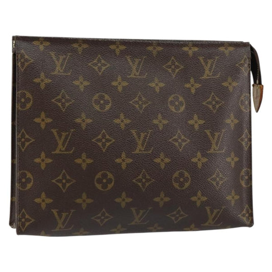 Louis Vuitton Pochette Voyage Monogram Eclipse Canvas, BROWN, CANVAS, Clutche & pouche