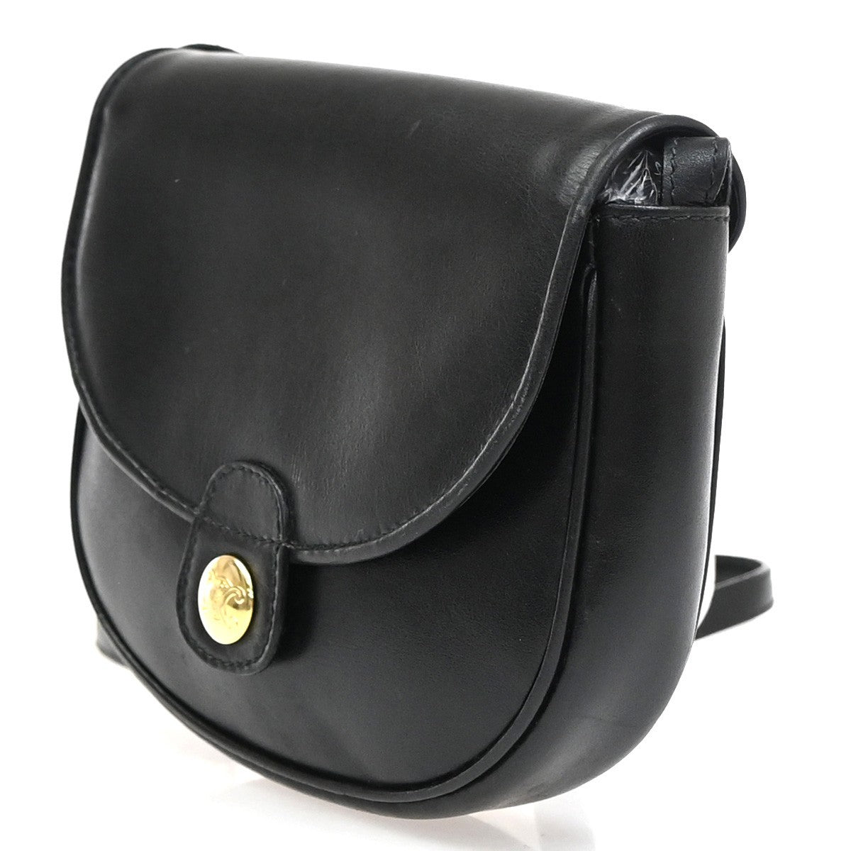 Celine Vintage Shoulder Bag Leather, BLACK, LEATHER, Shoulder bag